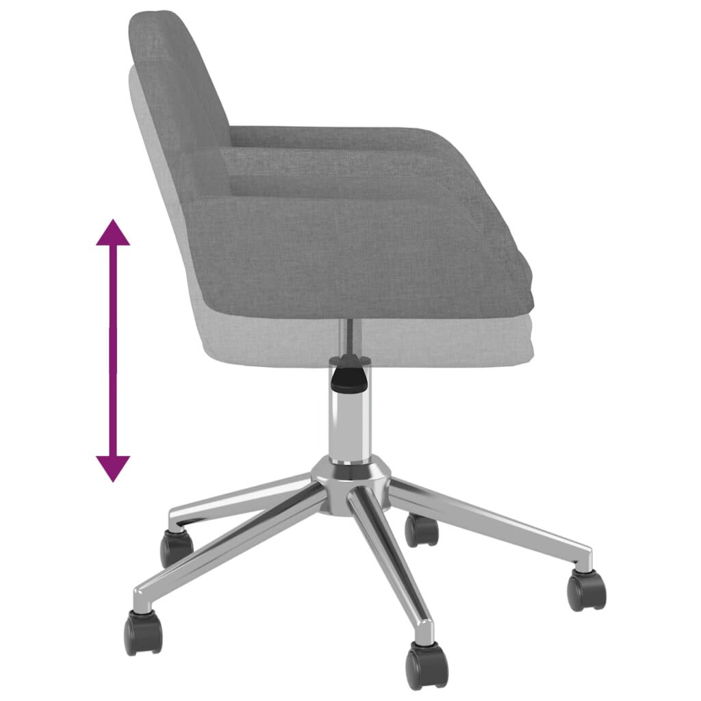 vidaXL Swivel Office Chair Light Grey Fabric