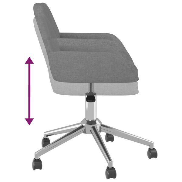 vidaXL Swivel Office Chair Light Grey Fabric