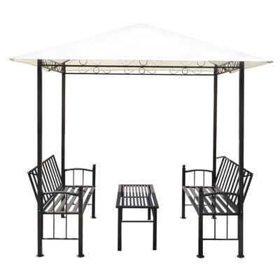 vidaXL Garden Pavilion with Table and Benches 2.5x1.5x2.4 m