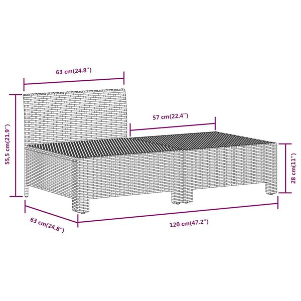 vidaXL 2 Piece Garden Lounge Set with Cushions Grey Poly Rattan