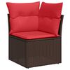vidaXL Garden Sofa Set with Cushion 5 pcs Brown Poly rattan