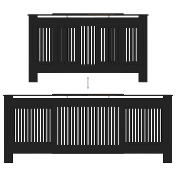vidaXL MDF Radiator Cover Black 205 cm
