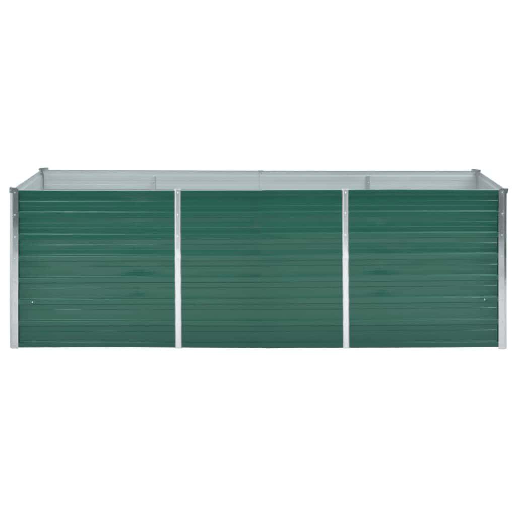 vidaXL Garden Raised Bed Galvanised Steel 240x80x77 cm Green