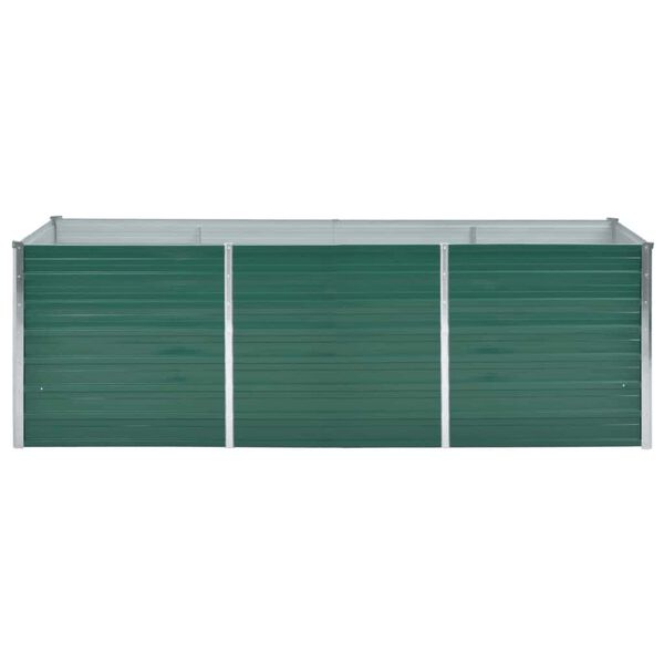 vidaXL Garden Raised Bed Galvanised Steel 240x80x77 cm Green