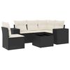vidaXL 6 Piece Garden Sofa Set with Cushions Black Poly Rattan