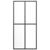 vidaXL Walk-in Shower Wall with Shelf Black 100x195 cm ESG Glass&Aluminium
