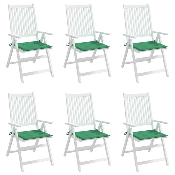 vidaXL Garden Chair Cushions 6 pcs Green 40x40x4 cm Oxford Fabric