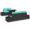 vidaXL Garden Sofa Set with Cushion 6 pcs Black and Turquoise