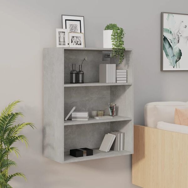 vidaXL Hanging Wall Cabinet Concrete Grey 69.5x32.5x90 cm