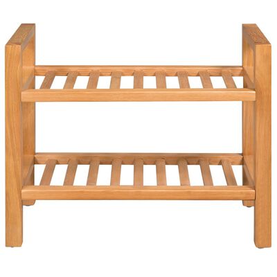 vidaXL Shoe Rack with 2 Shelves 50x27x40 cm Solid Oak Wood