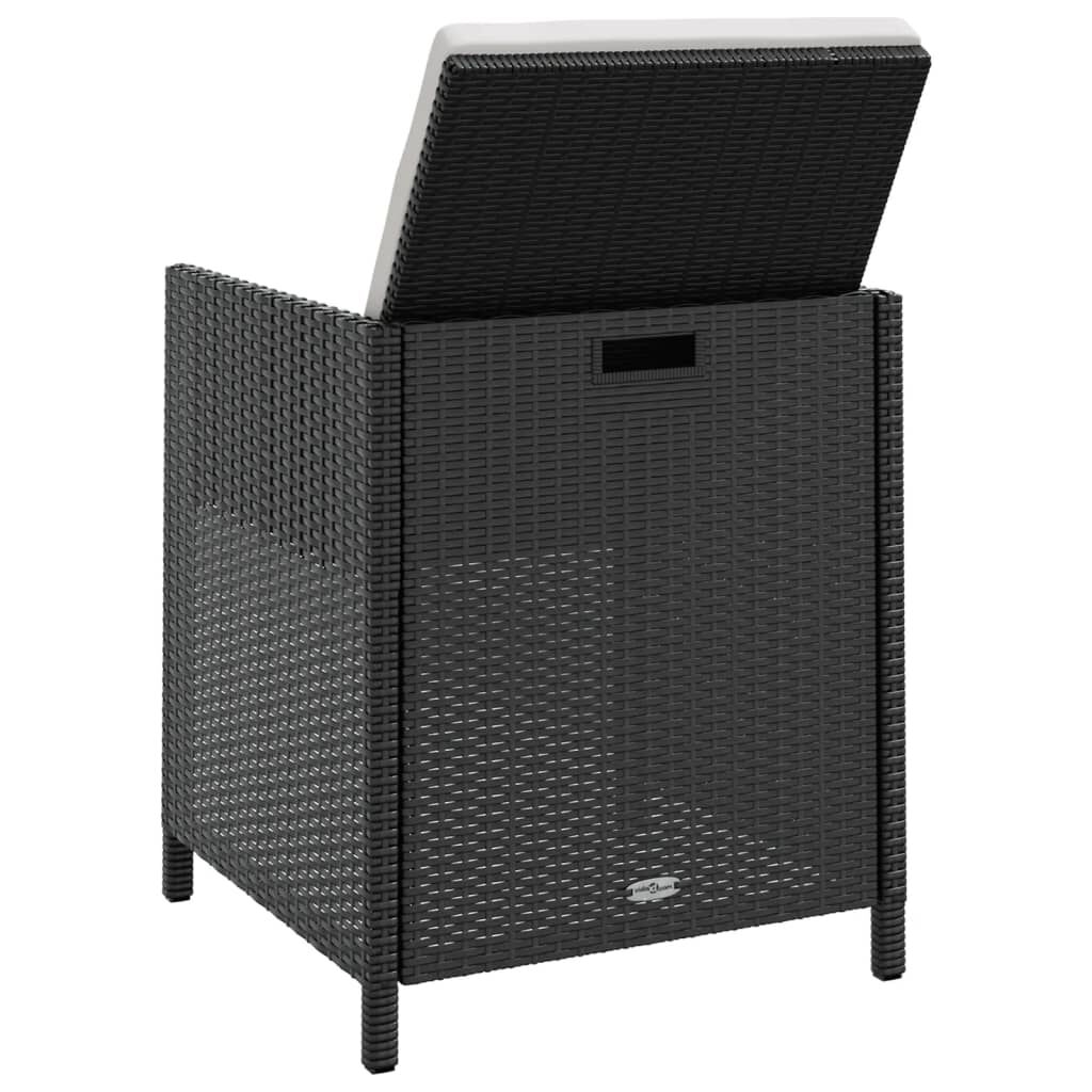 vidaXL 13 Piece Outdoor Dining Set Poly Rattan and Acacia Wood Black