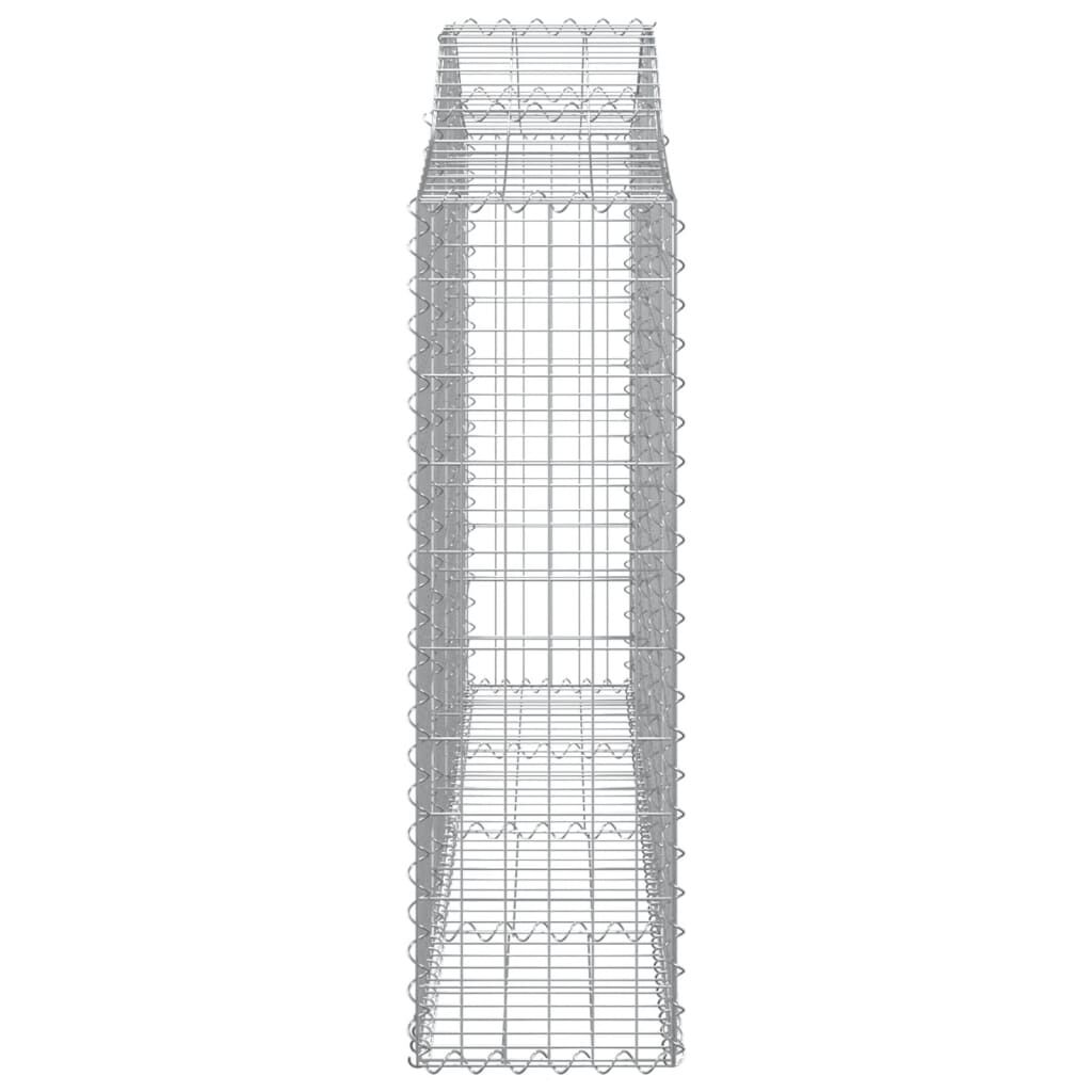 vidaXL Arched Gabion Baskets 8 pcs 200x30x100/120 cm Galvanised Iron