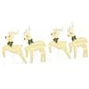 vidaXL LED Reindeers 4 pcs Gold Fabric
