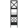 vidaXL Bookcase 4-Tier Black 59x35x132 cm Engineered Wood