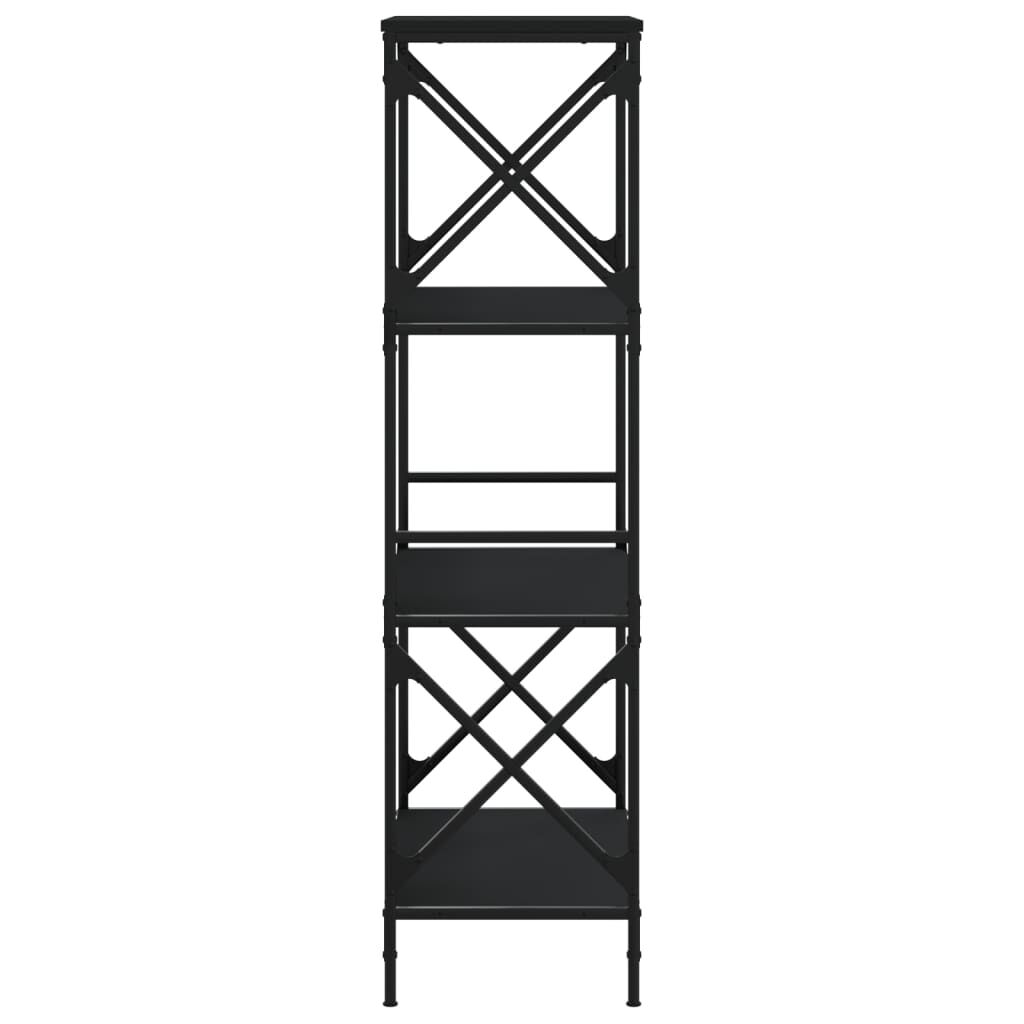 vidaXL Bookcase 4-Tier Black 59x35x132 cm Engineered Wood