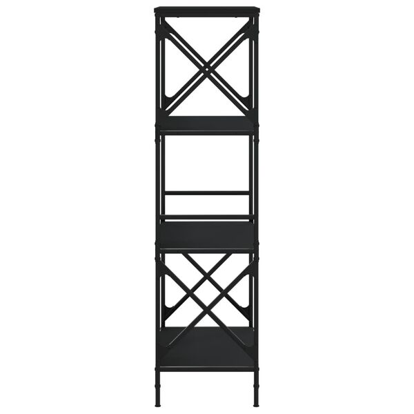 vidaXL Bookcase 4-Tier Black 59x35x132 cm Engineered Wood