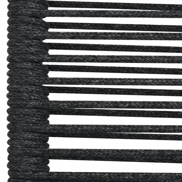 vidaXL 7 Piece Garden Dining Set Black Cotton Rope and Steel