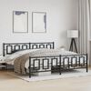 vidaXL Metal Bed Frame without Mattress with Footboard Black 193x203cm