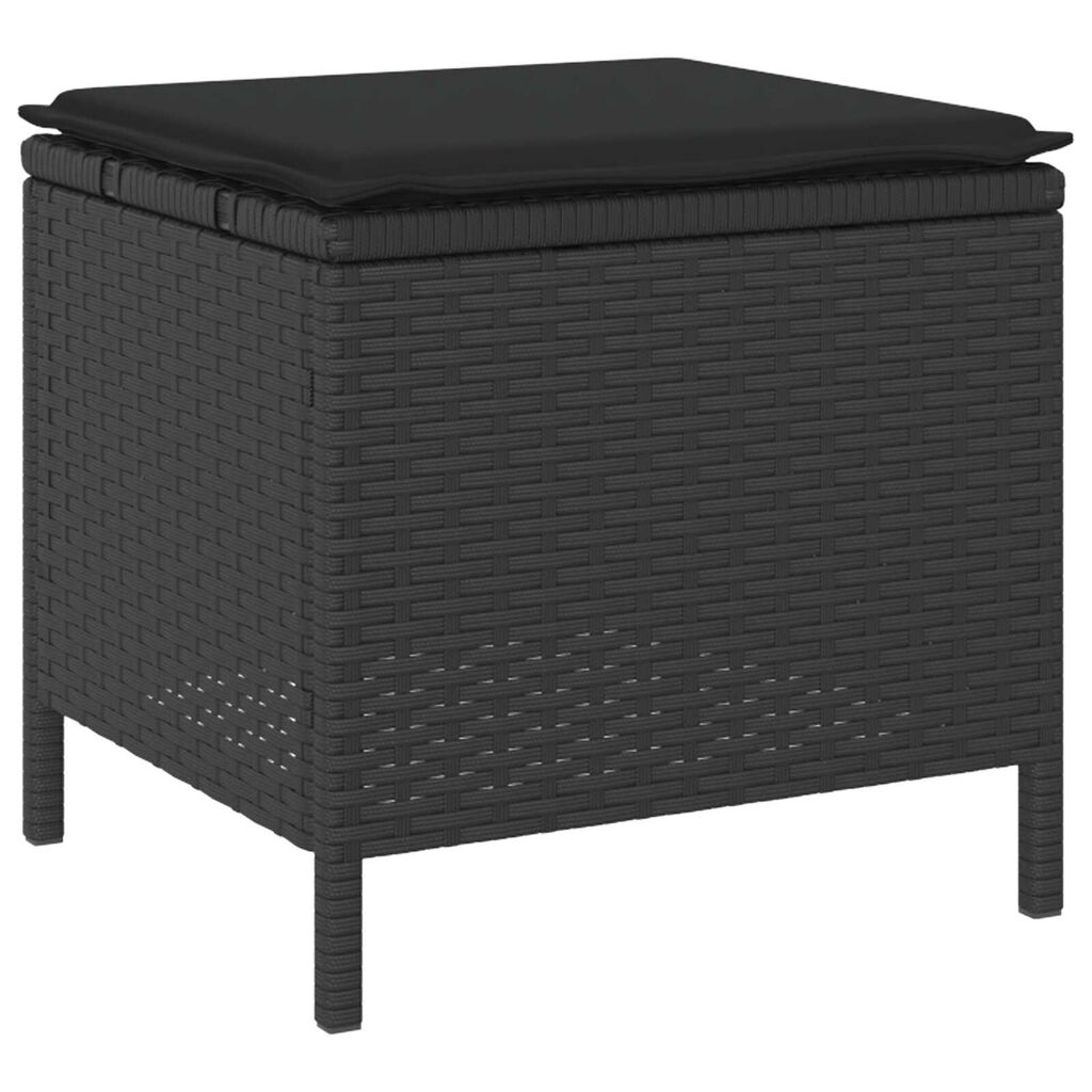 vidaXL Garden Dining Set 4 pcs Black Poly rattan