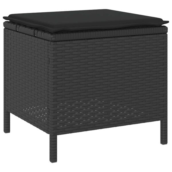 vidaXL Garden Dining Set 4 pcs Black Poly rattan