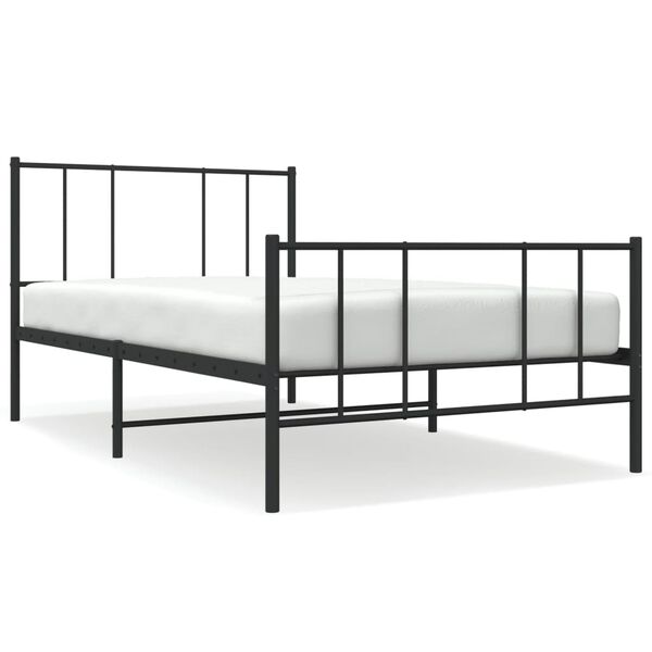 vidaXL Metal Bed Frame without Mattress with Footboard Black 100x200cm