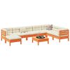 vidaXL 9 Piece Garden Sofa Set with Cushions Wax Brown Solid Wood Pine