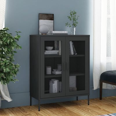 vidaXL Storage Cabinet Anthracite 80x35x101.5 cm Steel