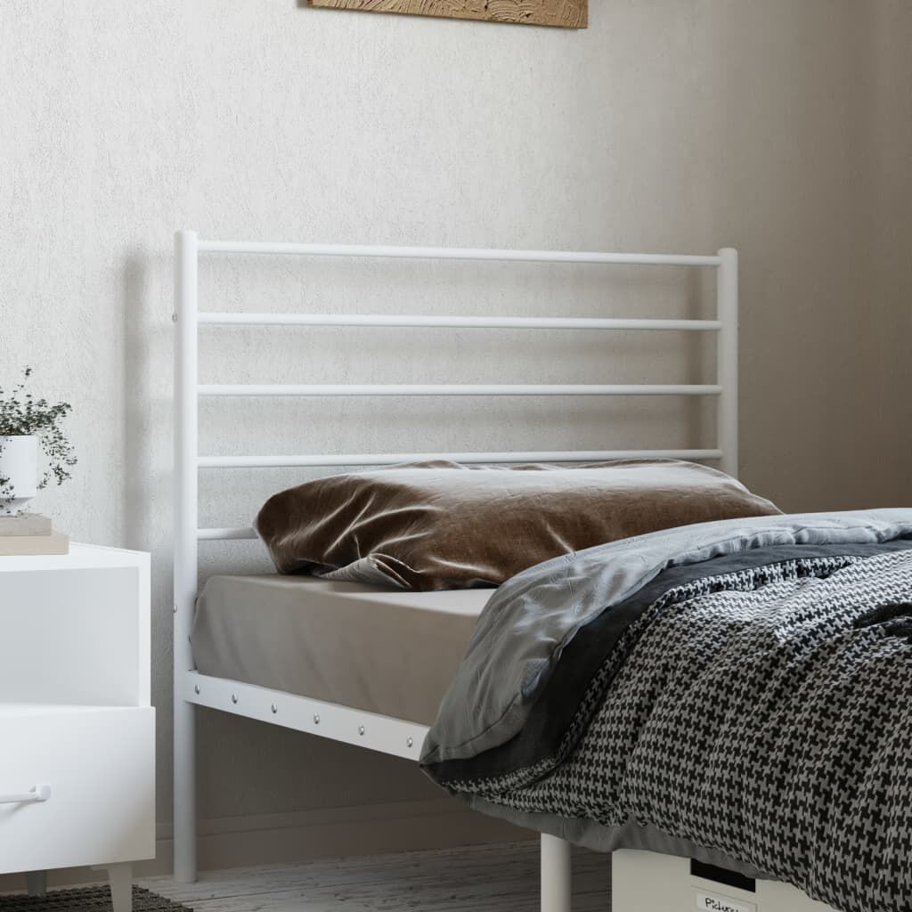 vidaXL Metal Headboard White 100 cm