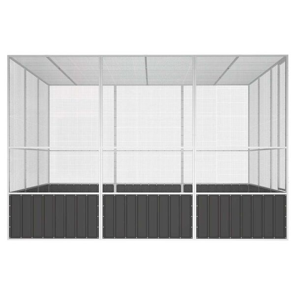 vidaXL Bird Cage Anthracite 302.5x324.5x211.5 cm Galvanised Steel