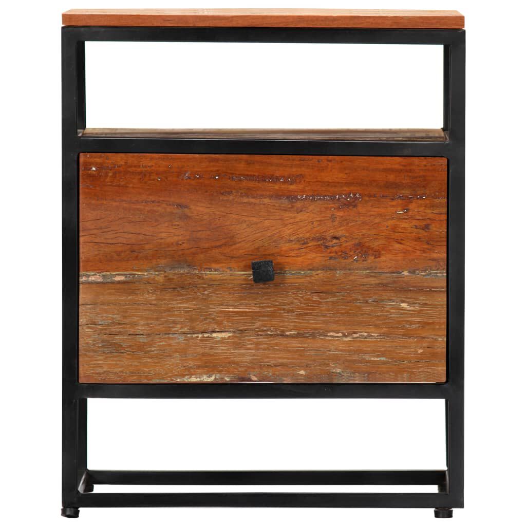 vidaXL Bedside Cabinet 40x30x50 cm Solid Reclaimed Wood and Steel