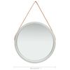 vidaXL Wall Mirror with Strap 60 cm Silver