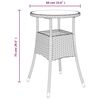 vidaXL Garden Table Ø60x75 cm Tempered Glass and Poly Rattan Black