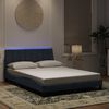 vidaXL Bed Frame with LED without Mattress "Hanko" Dark Grey 137x190 cm Velvet