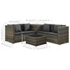 vidaXL 4 Piece Garden Lounge Set with Cushions Poly Rattan Grey