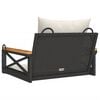 vidaXL Swing Bench with Cushions Black 63x62x40 cm Poly Rattan