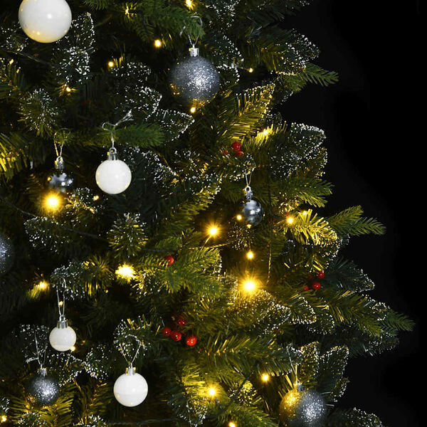 vidaXL Artificial Hinged Christmas Tree 150 LEDs & Ball Set 150 cm
