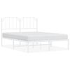vidaXL Metal Bed Frame without Mattress with Headboard White 135x190cm