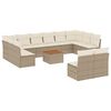 vidaXL 13 Piece Garden Sofa Set with Cushions Beige Poly Rattan