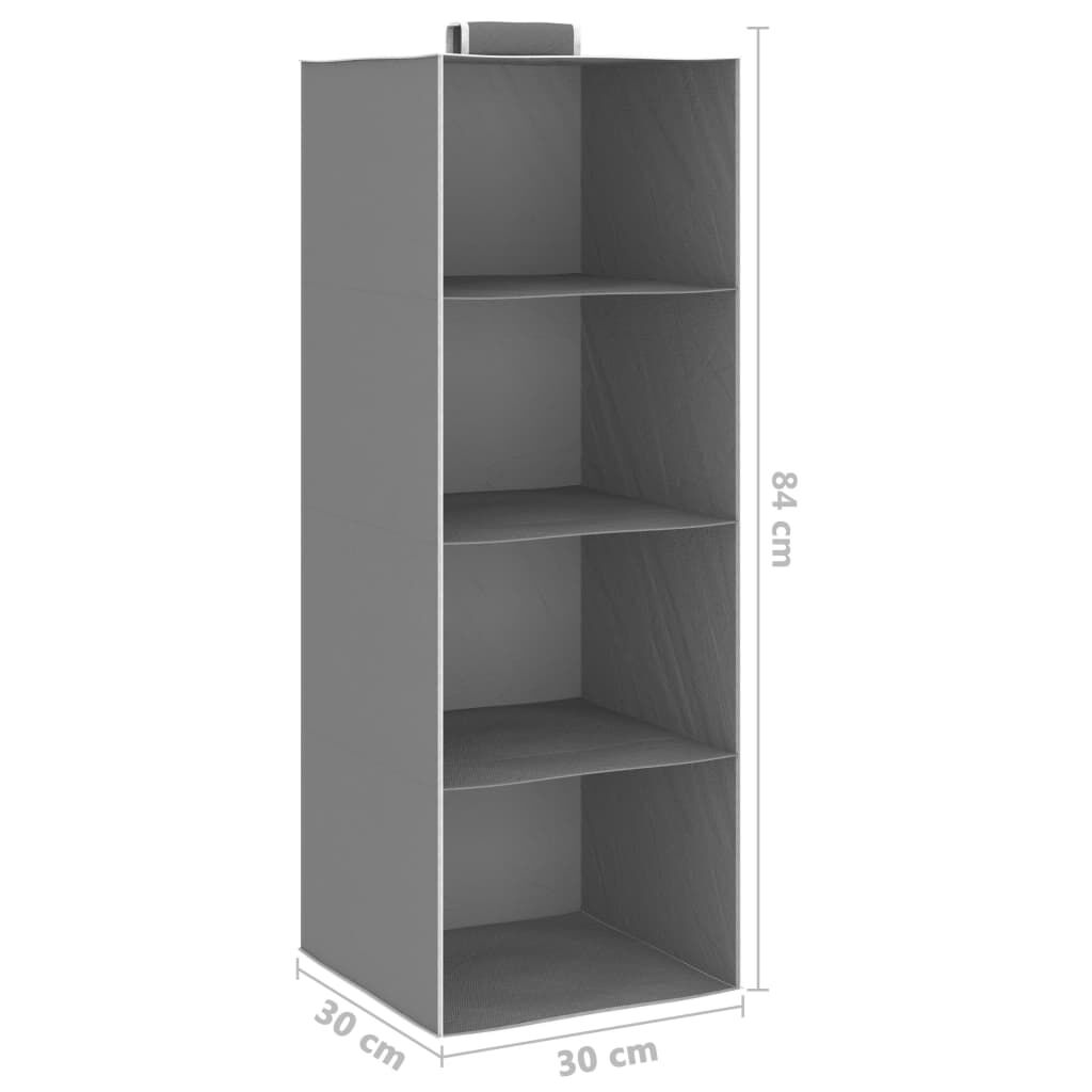 vidaXL Hanging Closet Organisers 2 pcs with 4 Shelves Fabric