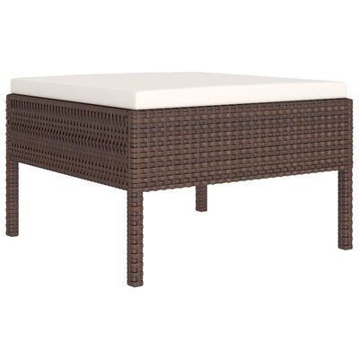 vidaXL 6 Piece Garden Lounge Set with Cushions Poly Rattan Brown