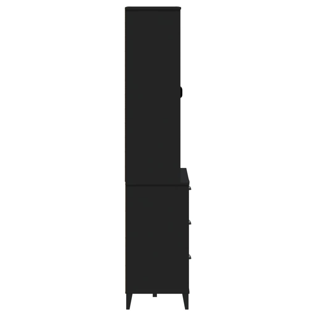 vidaXL Highboard VIKEN Black 80x40x190 cm Solid Wood Pine