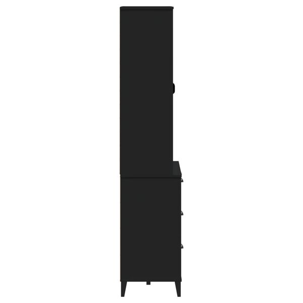 vidaXL Highboard VIKEN Black 80x40x190 cm Solid Wood Pine