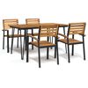 vidaXL 5 Piece Garden Dining Set Solid Wood Acacia and Metal