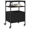 vidaXL Printer Stand 3-Tier Black 50x40x76 cm Engineered Wood
