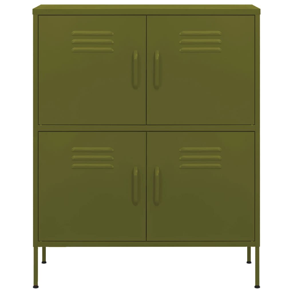 vidaXL Storage Cabinet Olive Green 80x35x101.5 cm Steel