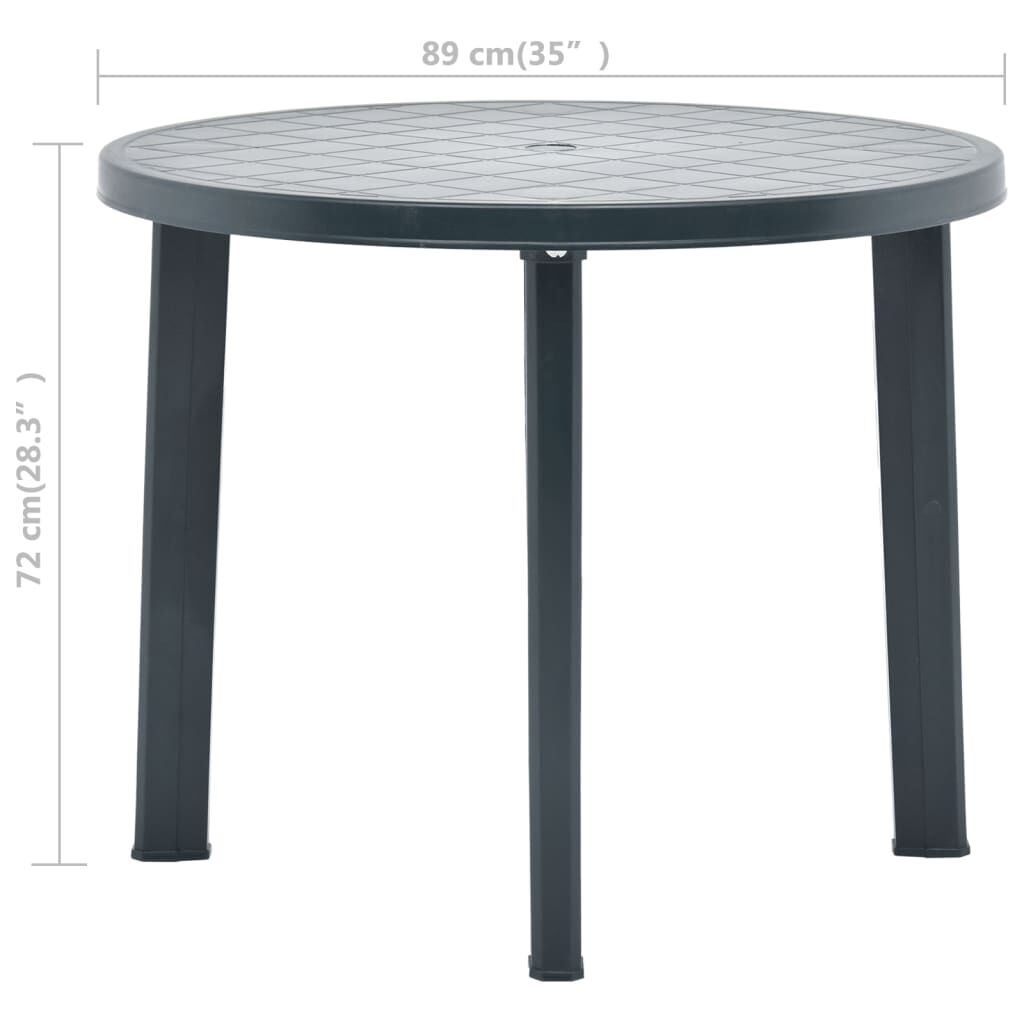 vidaXL Garden Table Green 89 cm Plastic