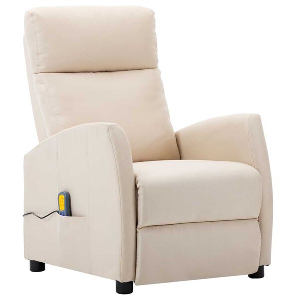 vidaXL Electric Massage Chair Cream Fabric