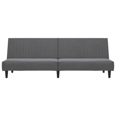 vidaXL 2-Seater Sofa Bed Dark Grey Velvet