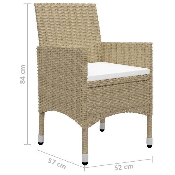 vidaXL 7 Piece Garden Dining Set Beige
