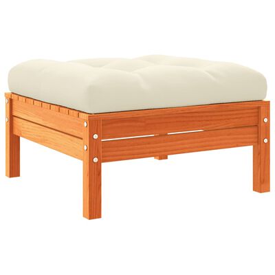 vidaXL 9 Piece Garden Sofa Set with Cushions Wax Brown Solid Wood Pine